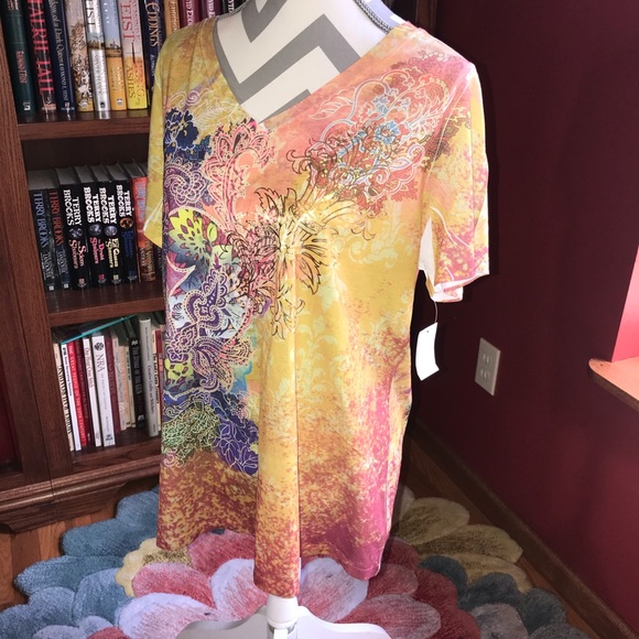 Appropriate Behavior Yellow Blouse Size 1x - Picture 2 of 5